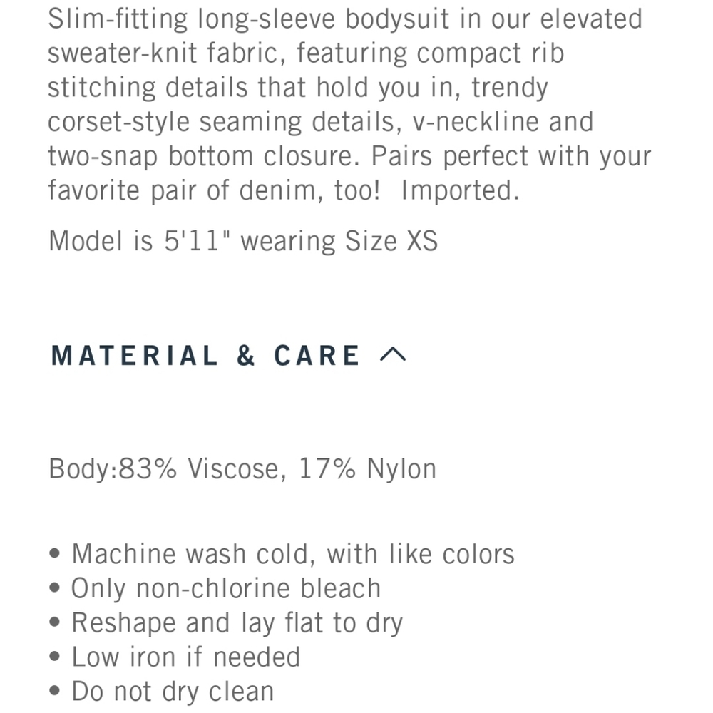 A&F Ribbed bodysuit - Picture 2 of 4